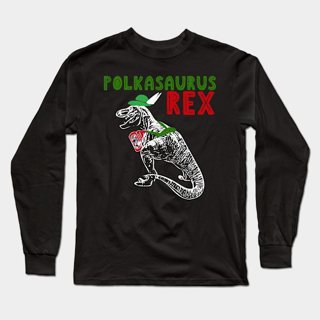 Polkasaurus Rex T-Rex Playing Accordion Long Sleeve T-Shirt by Swagazon